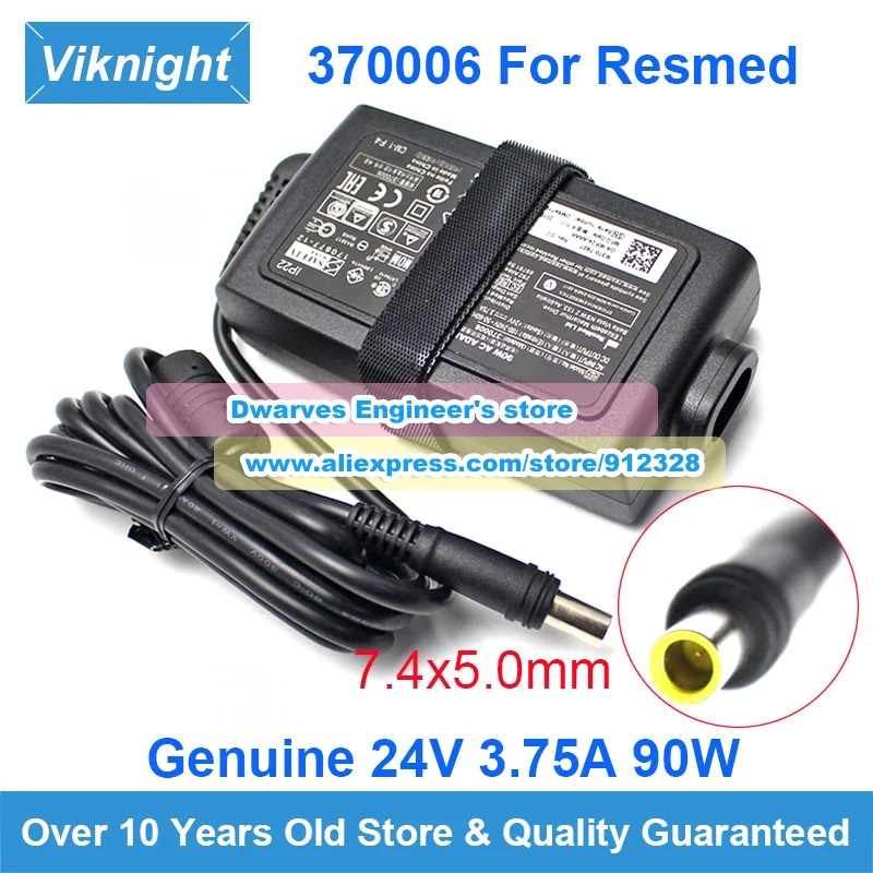 Genuine 370006 24V 3.75A AC Adapter 90W For Resmed Air Sense S10 IP22 37030 Air 10 370001 370002 DA-90F24 DA90A24 R370-7232