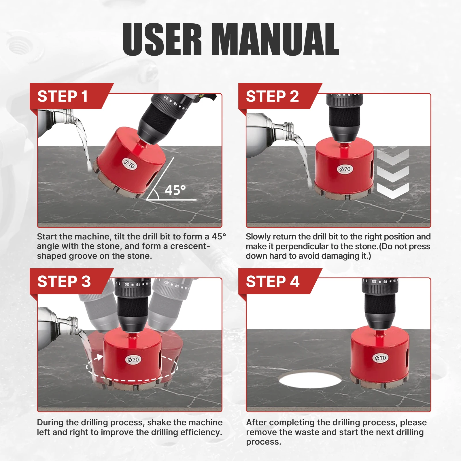 HEDA 1PC 6-120mm Marble Opener Diamond Core Bit Hole Saw Drill Bit Hole Opener for Marble Granite Brick Ceramic Concrete Drillin