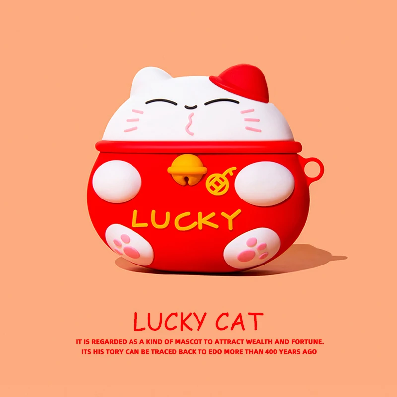 Lucky Cat Lovely Case for Airpods Pro 2 Japanese Style Earphone Case For Apple Airpods 1 2 3 Cover for AirPods Pro 2 Case