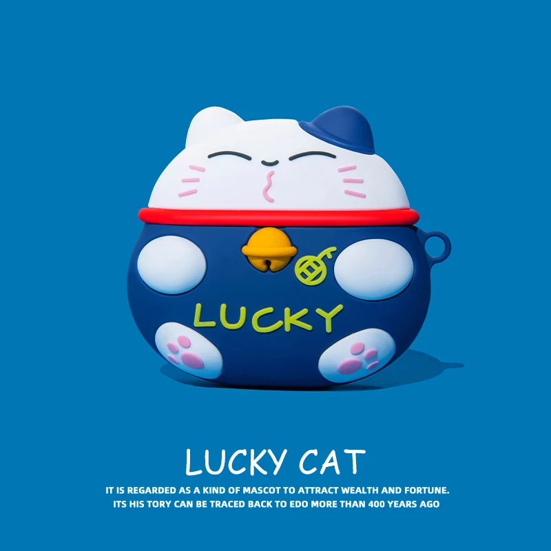 Lucky Cat Lovely Case for Airpods Pro 2 Japanese Style Earphone Case For Apple Airpods 1 2 3 Cover for AirPods Pro 2 Case
