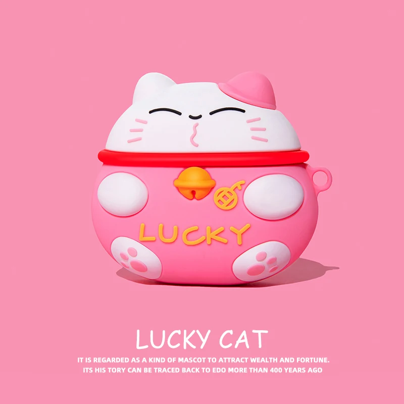 Lucky Cat Lovely Case for Airpods Pro 2 Japanese Style Earphone Case For Apple Airpods 1 2 3 Cover for AirPods Pro 2 Case