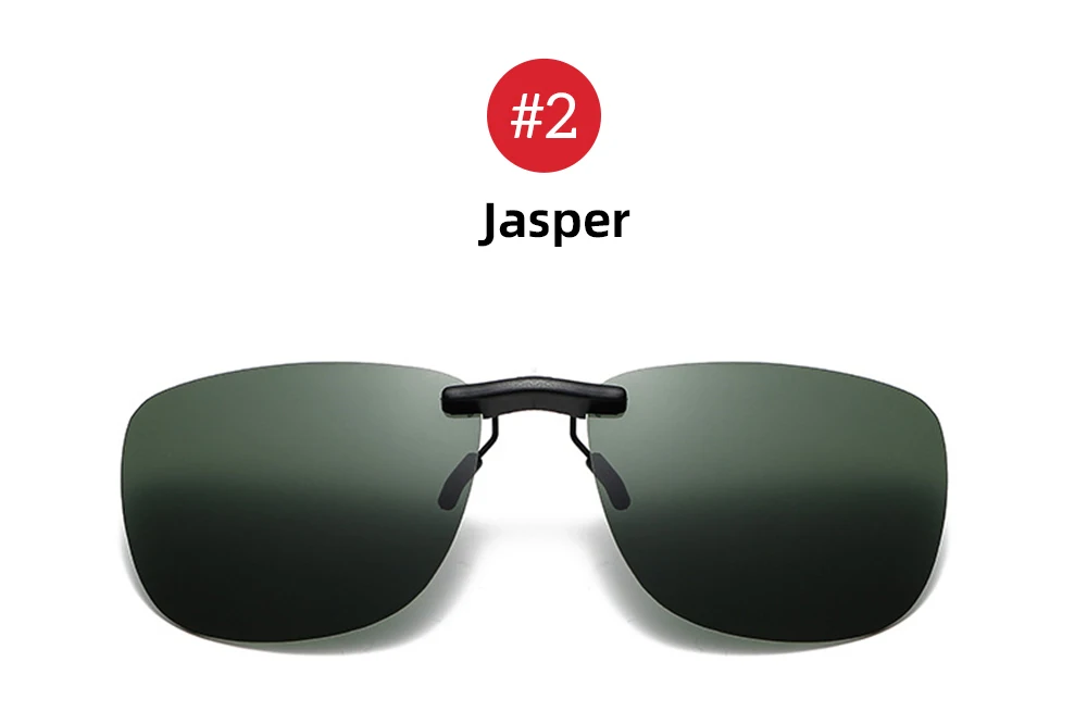 Square Clip On Sunglasses Women Polarized Black Lens UV400 Night Vision Driving Men Goggles Clips Anti Glare Vintage Glasses