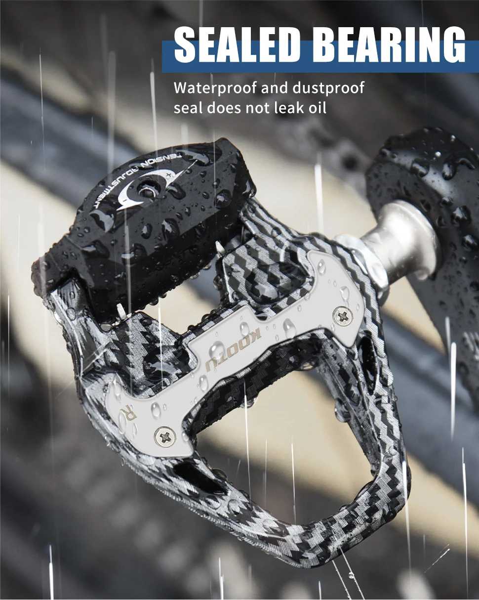 Road Bike Clipless Pedals Carbon Clip-On Pedals With Sealed Bearings Works With KEO And Shimano SPD System Locking Pedals