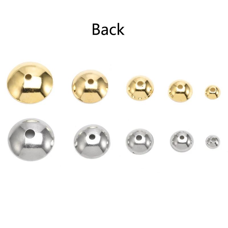 20Pcs 3-12mm Gold Plated Brass Round Bead Caps Spacer Beads High Quality for Diy Jewelry Making Components Accessories