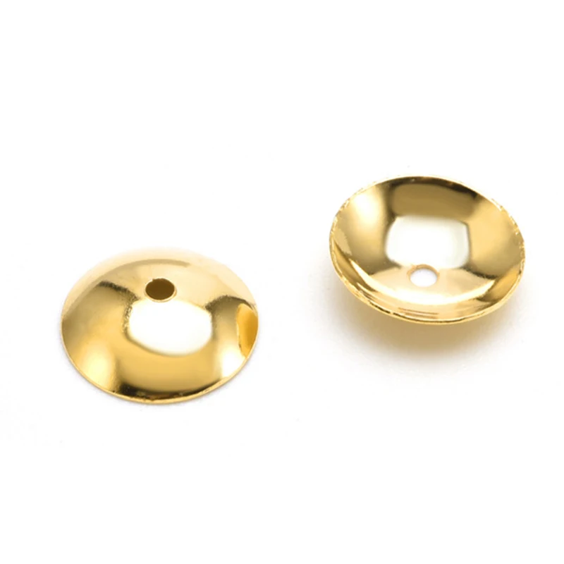 20Pcs 3-12mm Gold Plated Brass Round Bead Caps Spacer Beads High Quality for Diy Jewelry Making Components Accessories