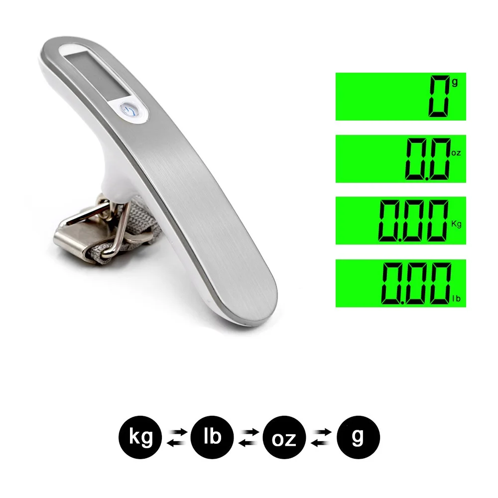 LCD Digital Luggage Scale 50kg X 10g Portable Electronic Scale Weight Balance Suitcase Travel Bag Hanging Steelyard Hook Scale