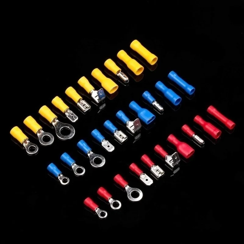 Insulated Cable Connector Electrical Wire Crimp Spade Butt Ring Fork Set Ring Electric Crimp lugs Rolled Terminals Assorted Kit