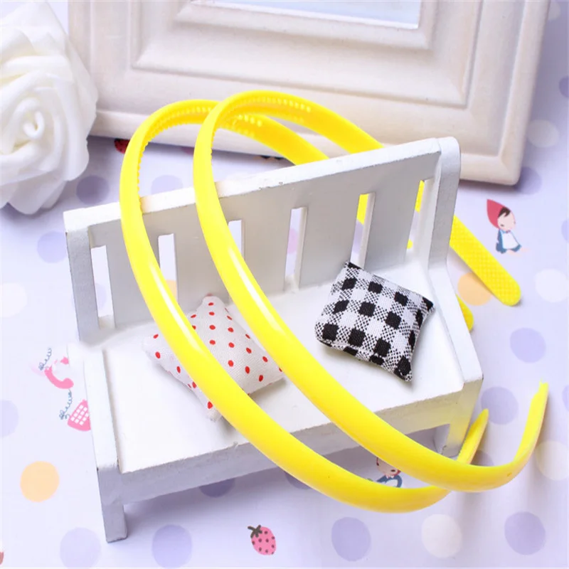 10Pcs/Set Women Hairband 8mm Headband Kids Hairband Candy Solid Rim Plastic Bold Hairbands Gifts Children Girls Hair Accessories