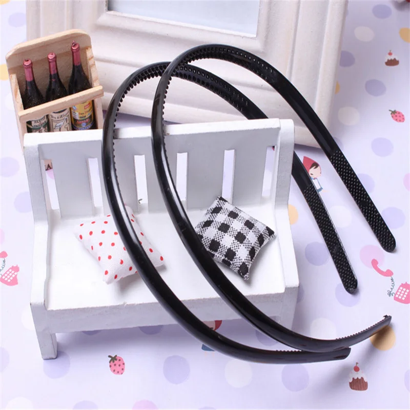 10Pcs/Set Women Hairband 8mm Headband Kids Hairband Candy Solid Rim Plastic Bold Hairbands Gifts Children Girls Hair Accessories