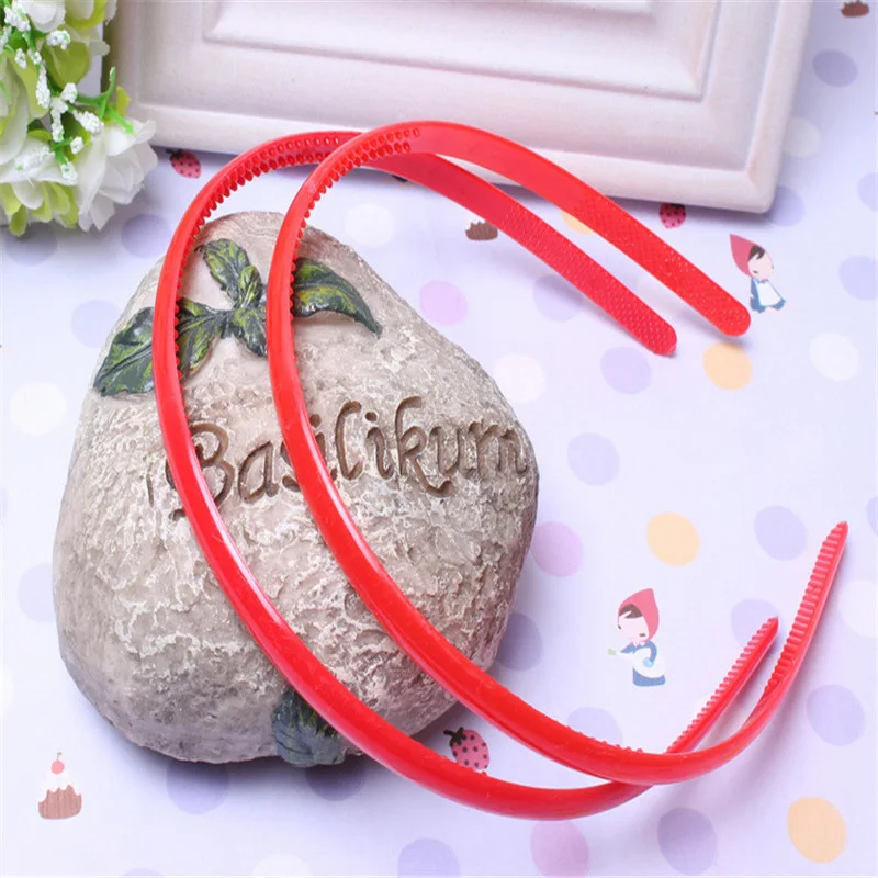 10Pcs/Set Women Hairband 8mm Headband Kids Hairband Candy Solid Rim Plastic Bold Hairbands Gifts Children Girls Hair Accessories
