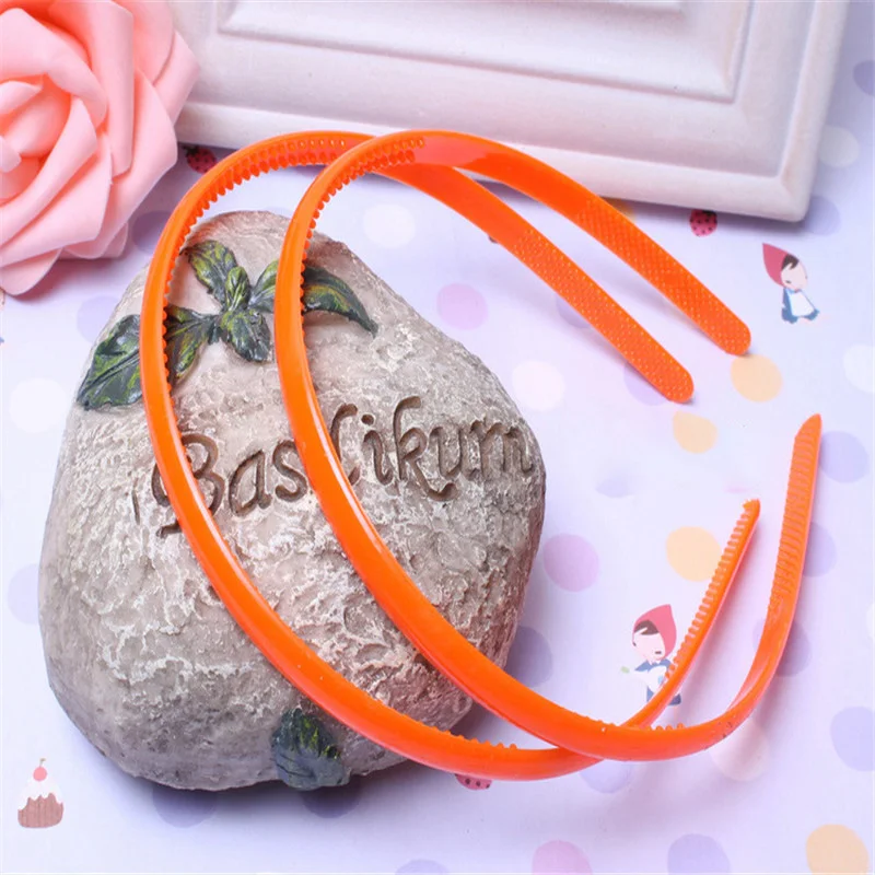10Pcs/Set Women Hairband 8mm Headband Kids Hairband Candy Solid Rim Plastic Bold Hairbands Gifts Children Girls Hair Accessories