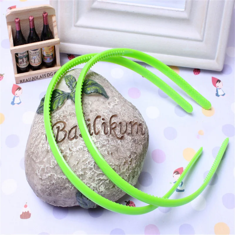 10Pcs/Set Women Hairband 8mm Headband Kids Hairband Candy Solid Rim Plastic Bold Hairbands Gifts Children Girls Hair Accessories