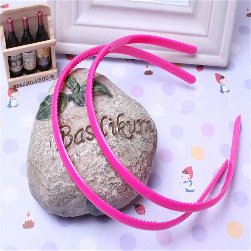 10Pcs/Set Women Hairband 8mm Headband Kids Hairband Candy Solid Rim Plastic Bold Hairbands Gifts Children Girls Hair Accessories