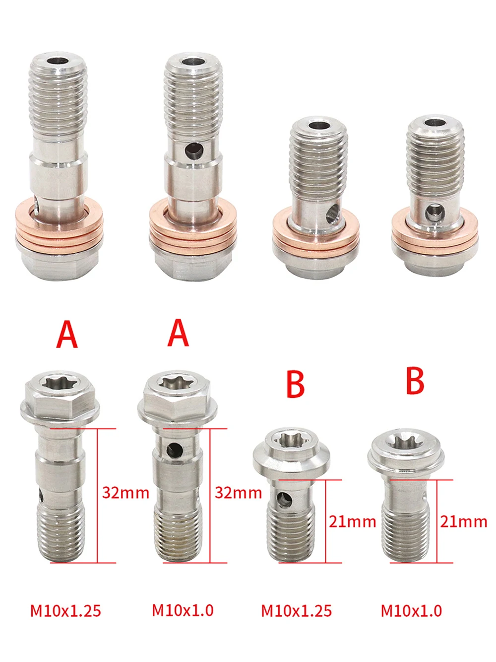 Universal Motorcycle Brake Caliper Banjo Bolt Bleed Screw Nipple 304 Stainless Steel For Honda Yamaha Kawasaki Suzuki Motocross