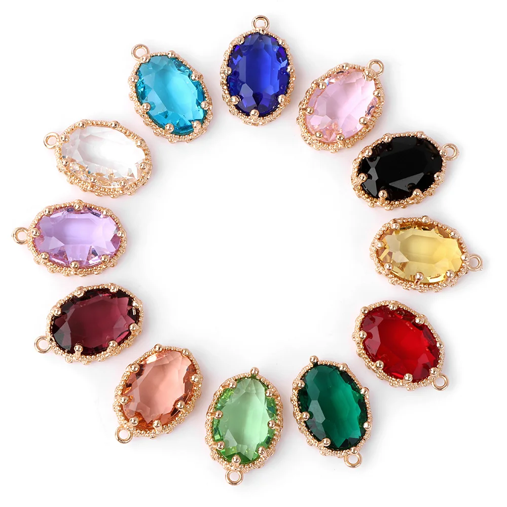 Wholesale 5pcs Various Polished Glass Crystal Pendants Charms For DIY Earrings Necklace Making Jewelry Supplies Accessories