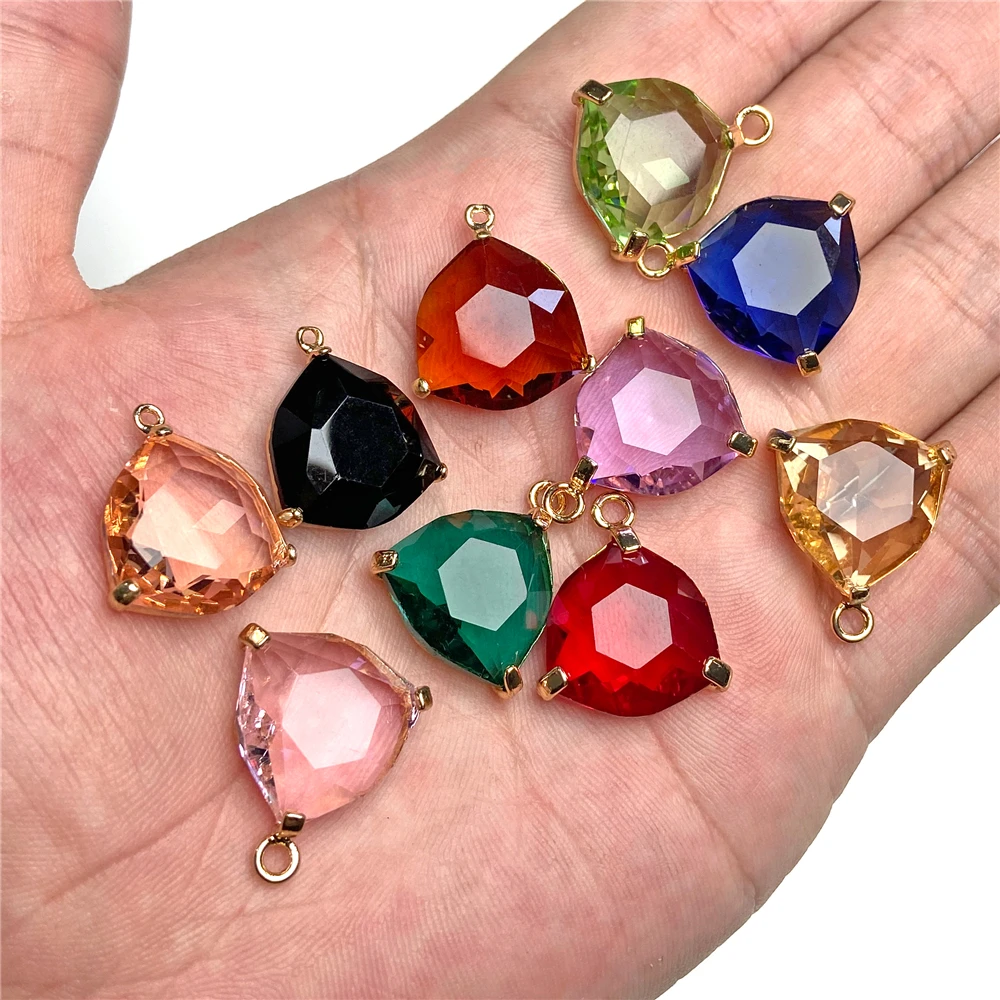Wholesale 5pcs Various Polished Glass Crystal Pendants Charms For DIY Earrings Necklace Making Jewelry Supplies Accessories