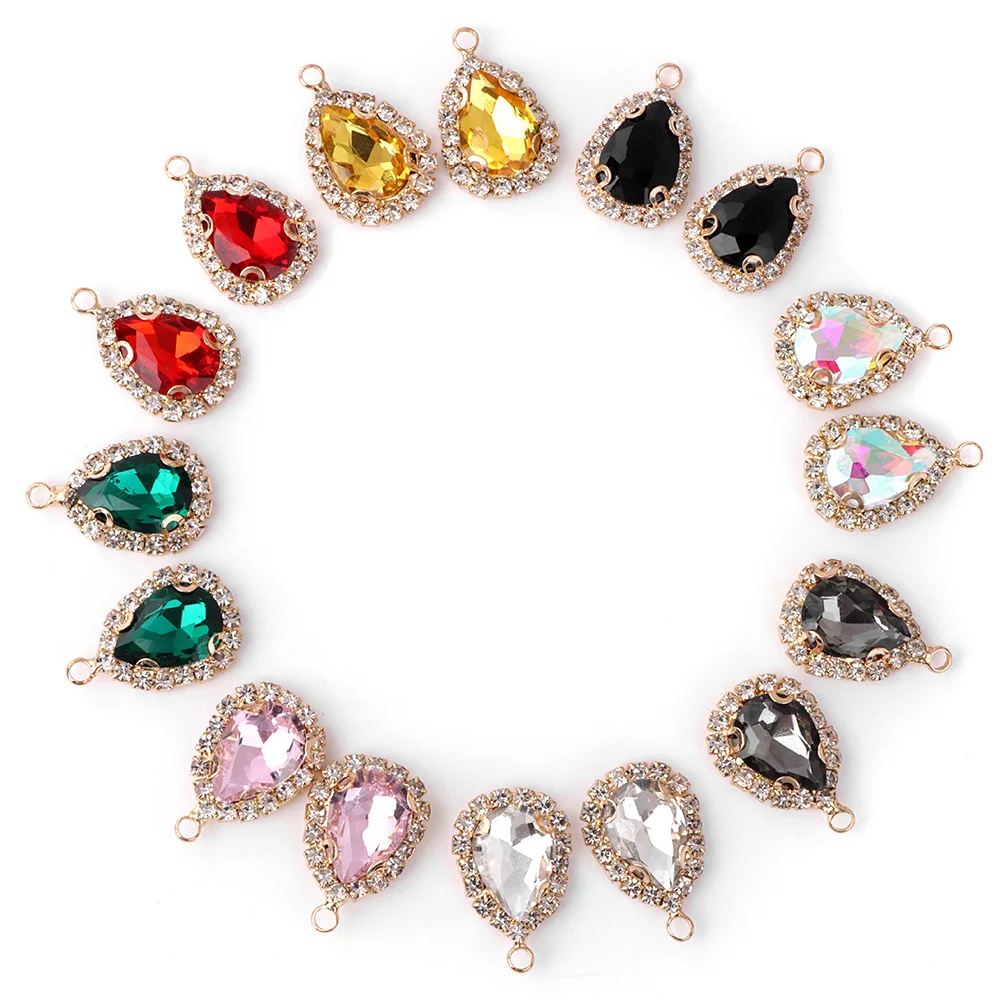 Wholesale 5pcs Various Polished Glass Crystal Pendants Charms For DIY Earrings Necklace Making Jewelry Supplies Accessories