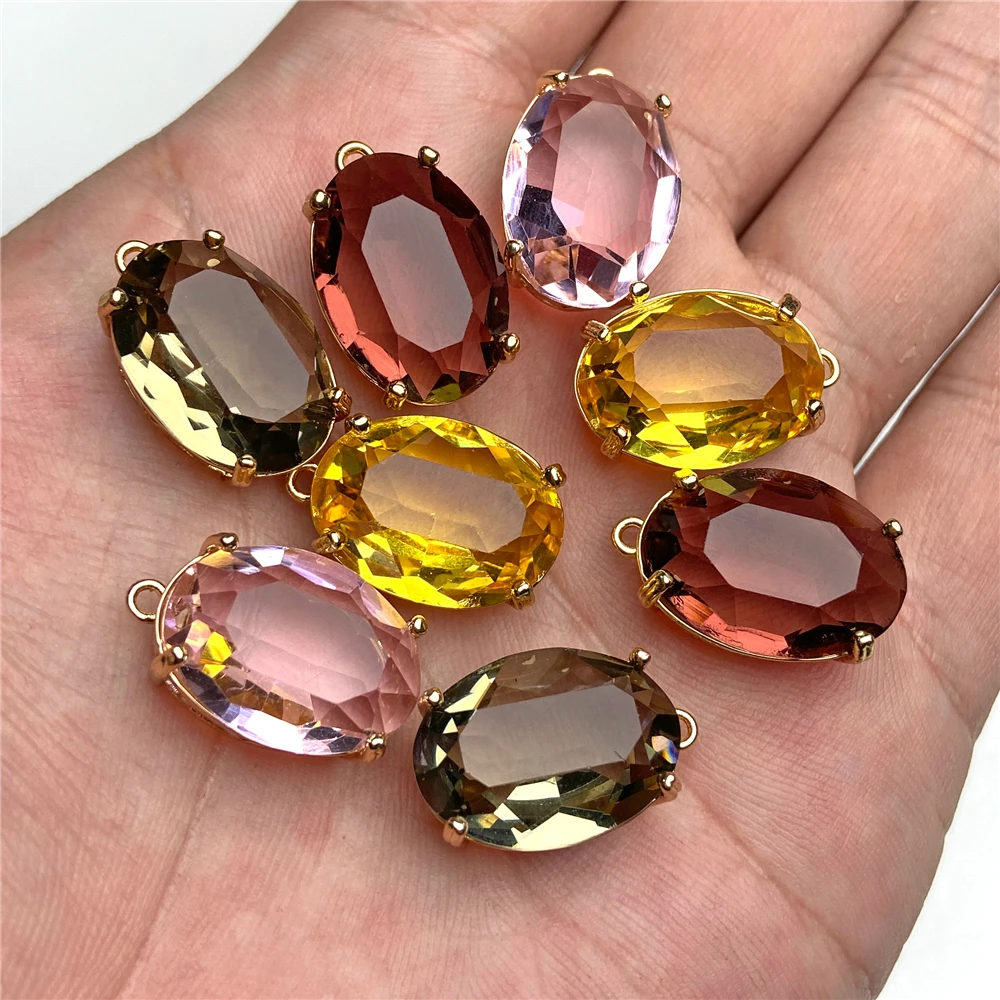 Wholesale 5pcs Various Polished Glass Crystal Pendants Charms For DIY Earrings Necklace Making Jewelry Supplies Accessories