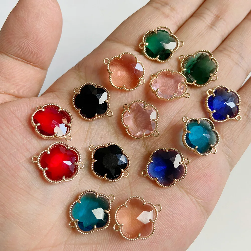 Wholesale 5pcs Various Polished Glass Crystal Pendants Charms For DIY Earrings Necklace Making Jewelry Supplies Accessories