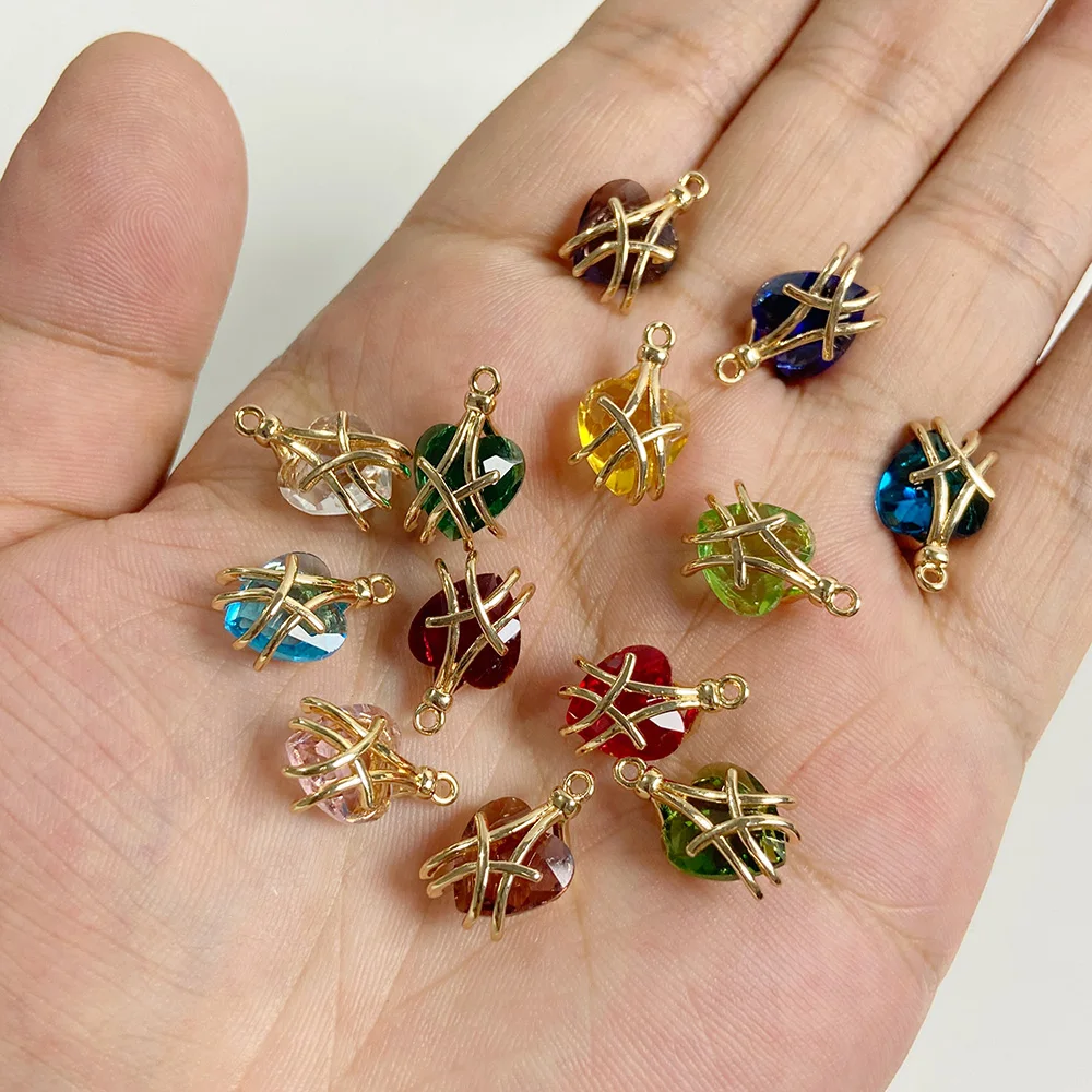 Wholesale 5pcs Various Polished Glass Crystal Pendants Charms For DIY Earrings Necklace Making Jewelry Supplies Accessories