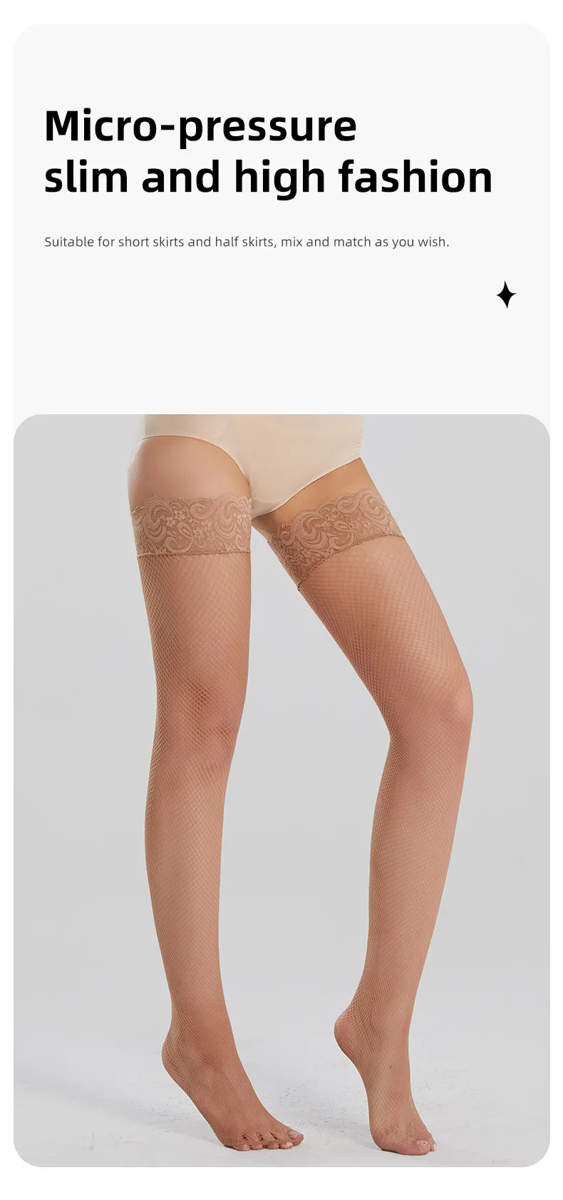 Sexy Fishnet Stockings Woman Socks Fashion Over the Knee High Socks Kawaii Long Socks Lace Top Silicon Strap Anti-skid Back Line