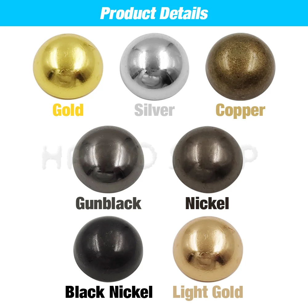 Metal Dome Cap Rivets Studs Round Rivet for Leather Craft Bag Belt Clothing Garment Shoes Collar Parts Accessories