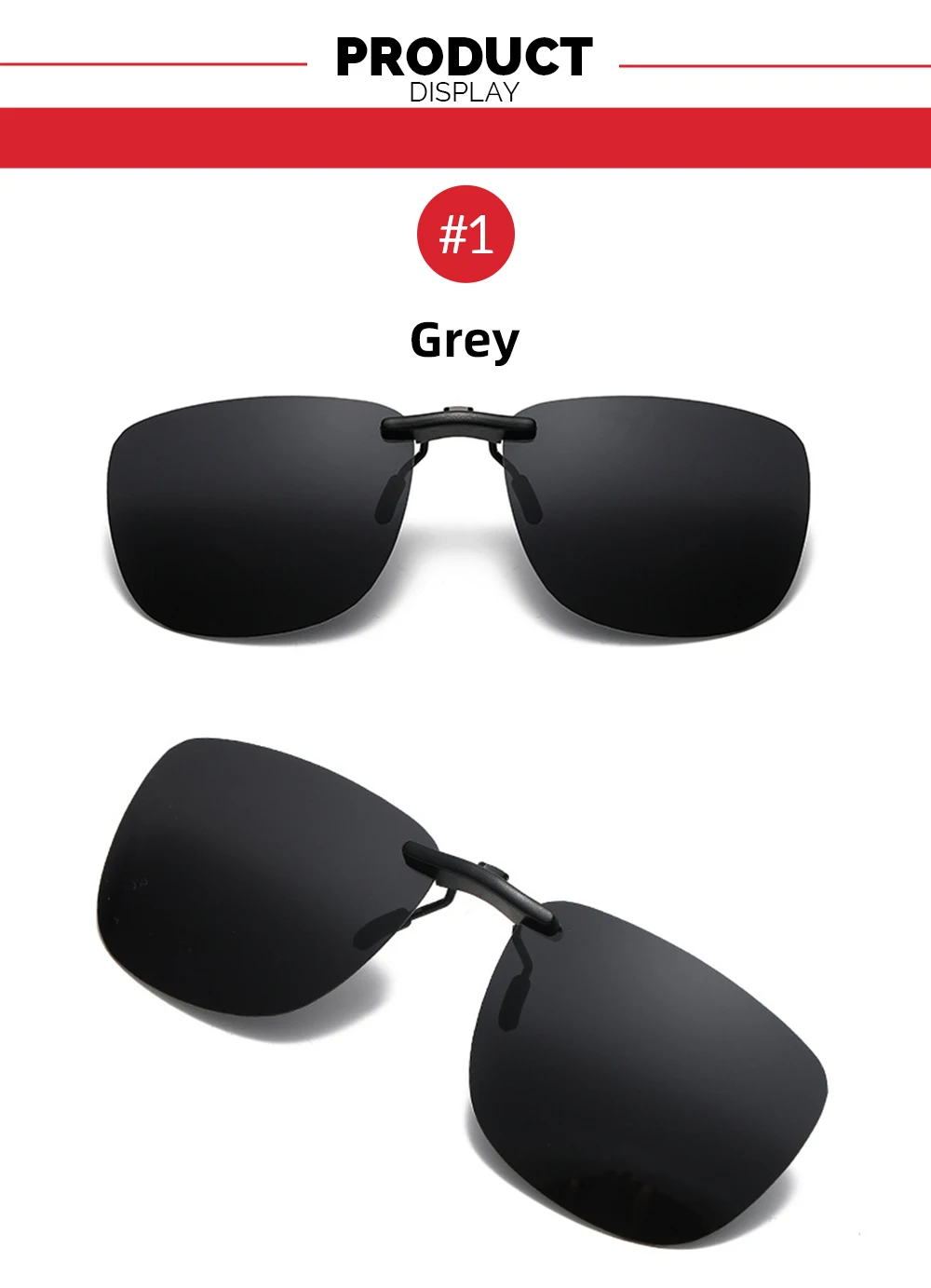 VIVIBEE Driving Clip On Sunglasses Unisex Eyeglasses Men Polarized Women Night Vision Fishing UV400 Outdoor Sun Glasses