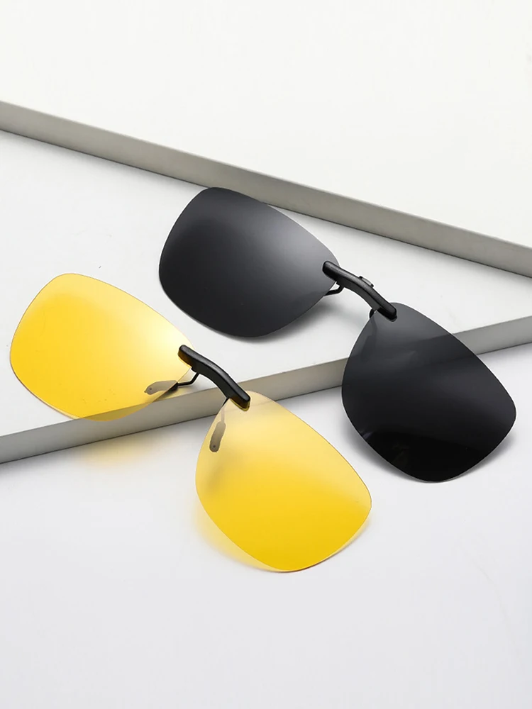 VIVIBEE Driving Clip On Sunglasses Unisex Eyeglasses Men Polarized Women Night Vision Fishing UV400 Outdoor Sun Glasses