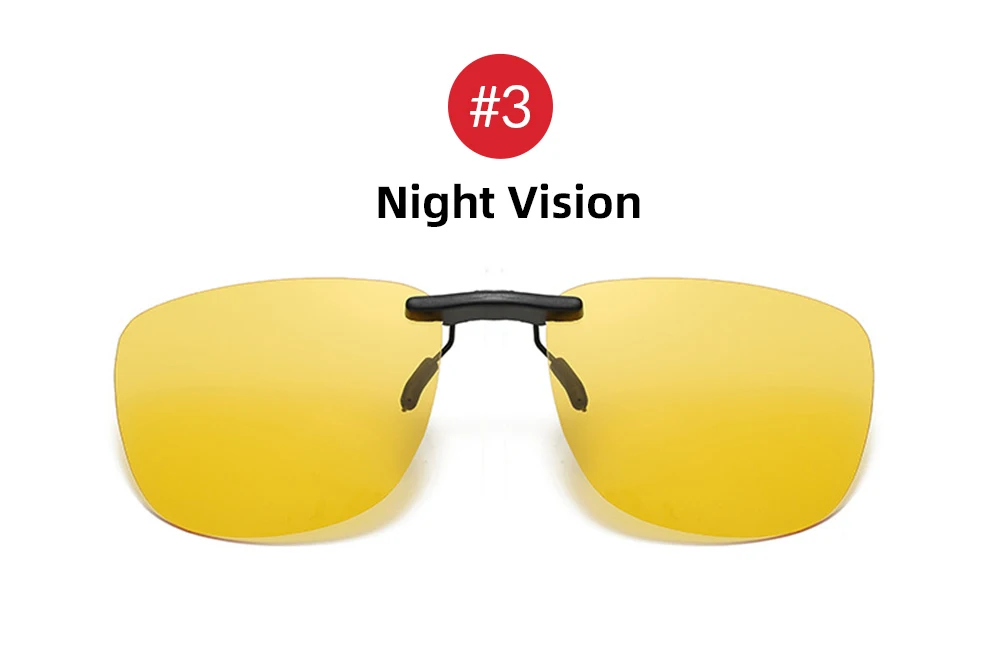 VIVIBEE Driving Clip On Sunglasses Unisex Eyeglasses Men Polarized Women Night Vision Fishing UV400 Outdoor Sun Glasses