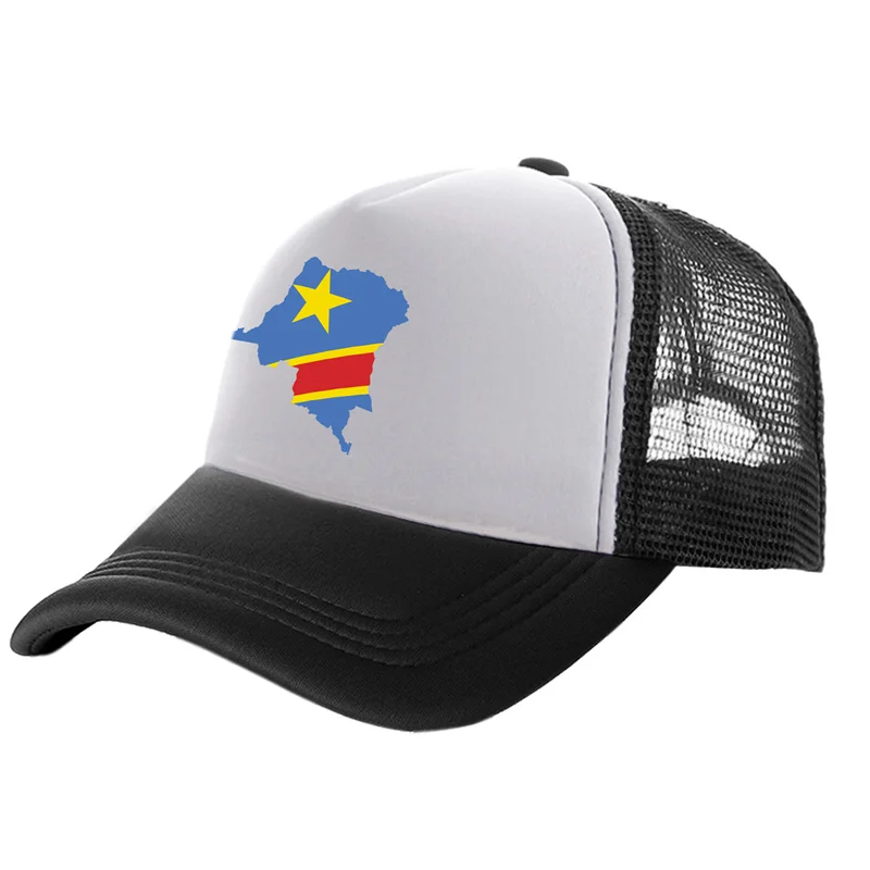 Democratic Congo Trucker Cap Men Democratic Republic of the Congo Hat Baseball Cap Cool Summer Unisex Mesh Net Caps