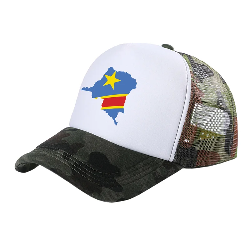Democratic Congo Trucker Cap Men Democratic Republic of the Congo Hat Baseball Cap Cool Summer Unisex Mesh Net Caps