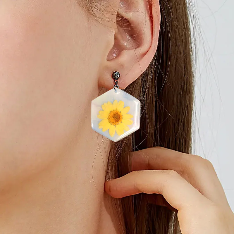 Earring Pendant Silicone Mold Epoxy Resin Jewelry Making Molds Heart Leaves Moon DIY Charms Pendant Mould Creative Jewelry Craft