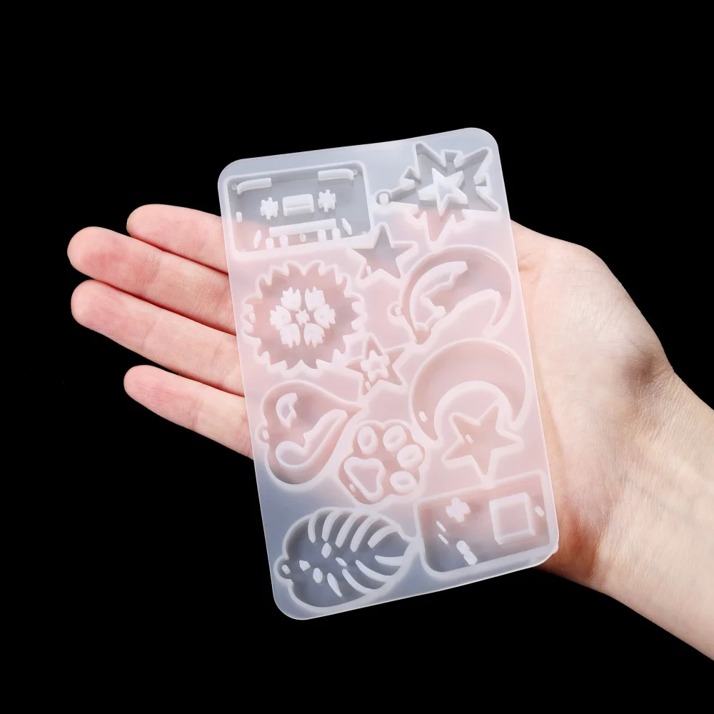 Earring Pendant Silicone Mold Epoxy Resin Jewelry Making Molds Heart Leaves Moon DIY Charms Pendant Mould Creative Jewelry Craft