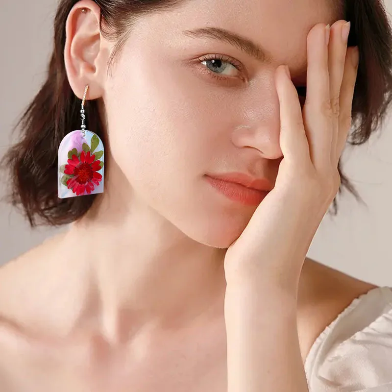 Earring Pendant Silicone Mold Epoxy Resin Jewelry Making Molds Heart Leaves Moon DIY Charms Pendant Mould Creative Jewelry Craft