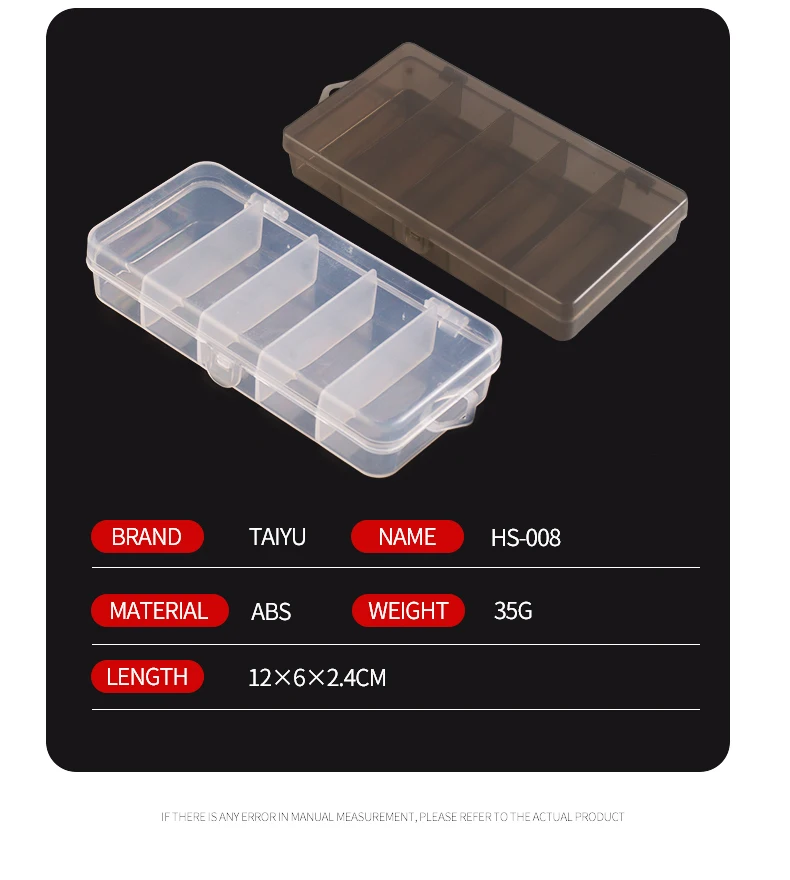 TAIYU Portable Fishing Tackle Box Mini Storage Case for Jig Lure Spoon Bait Hook Tool Accessories Carp Fly Fishing Organizer Box
