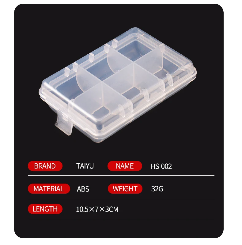 TAIYU Portable Fishing Tackle Box Mini Storage Case for Jig Lure Spoon Bait Hook Tool Accessories Carp Fly Fishing Organizer Box