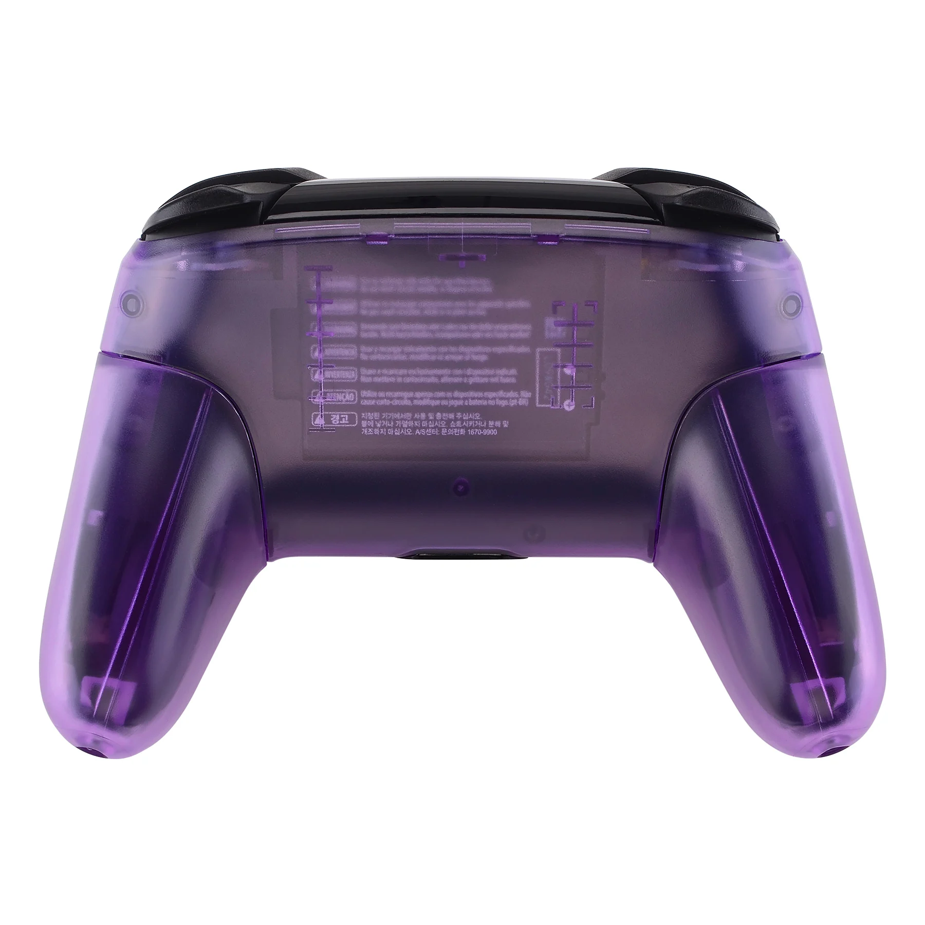 eXtremeRate Full Set Housing for NS Switch Pro Controller, Faceplate Backplate with Handles - Transparent & Single Seires