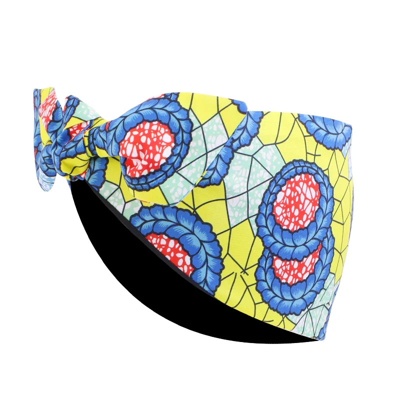African Print Stretch Bandana Head Wrap Long Scarf Satin Floral Ankara Dashiki Women Party Turban Headwear Cap Hair Accessories