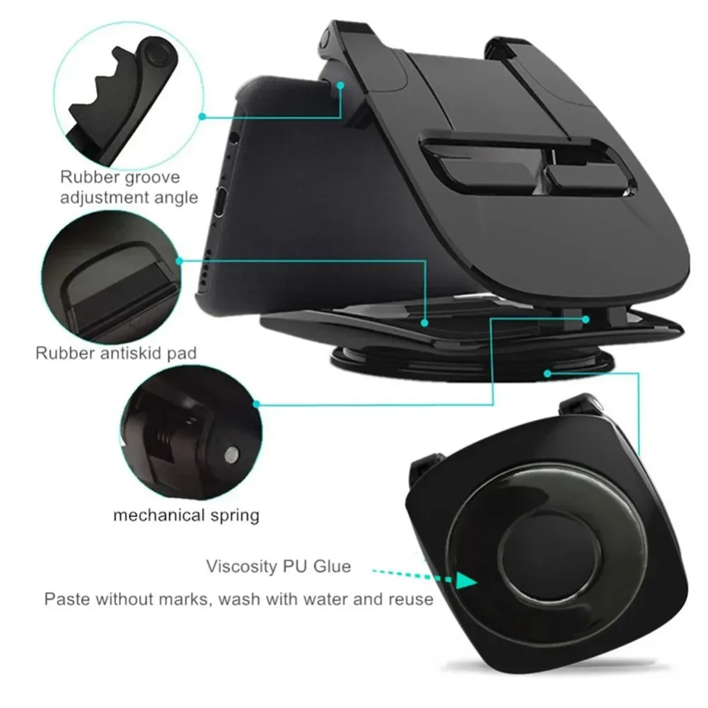 Multi-Purpose Car Phone Holder Dashboard Universal 3 To 6.5 Inch Mobile Phone Clip Mount Bracket for IPhone XR XS MAX GPS Stand