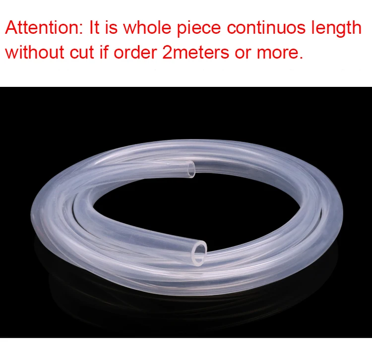 1~10m Food Grade Silicone Rubber Hose Transparent Diameter 0.5 1 2 3 4 5 6 7 8 9 10 12 14 16mm O.D Flexible Nontoxic Water Tube