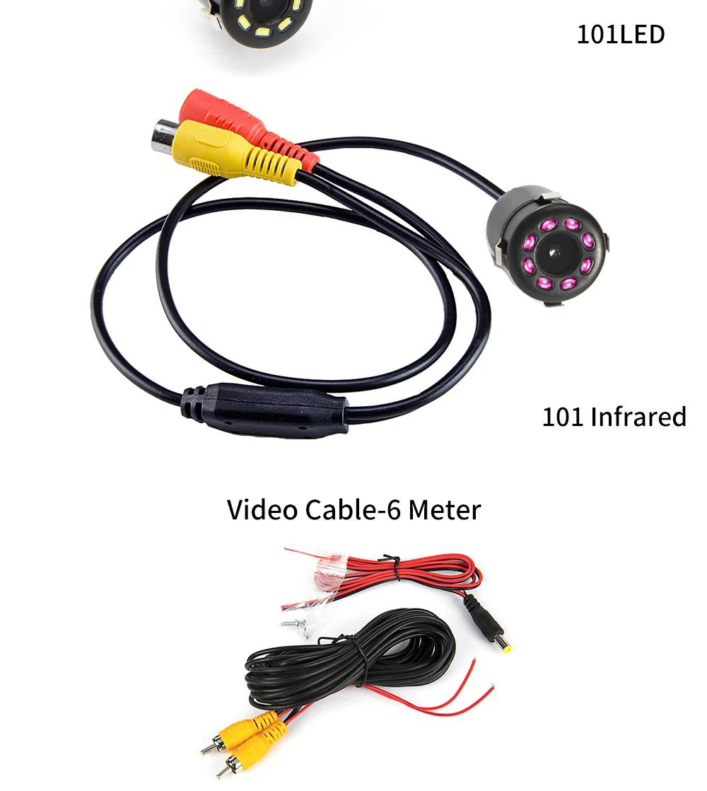 SINOVCLE Reverse Camera Rearview Car Infrared Night With & Without LED Vehicle Backup Wiring Waterproof HD Camera Kit