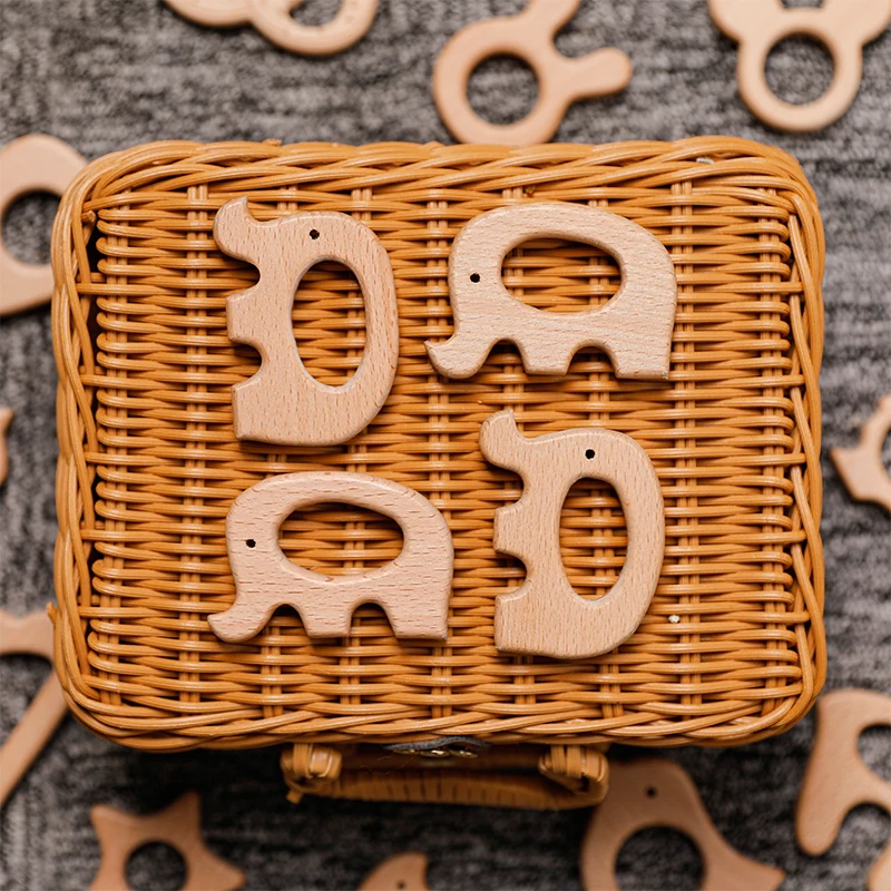 1pc Baby Teether Wooden Animal Pacifier Pendant BPA Free Beech Koala Rodent Baby Gym Accessories Teeth Pendant Children'S Goods