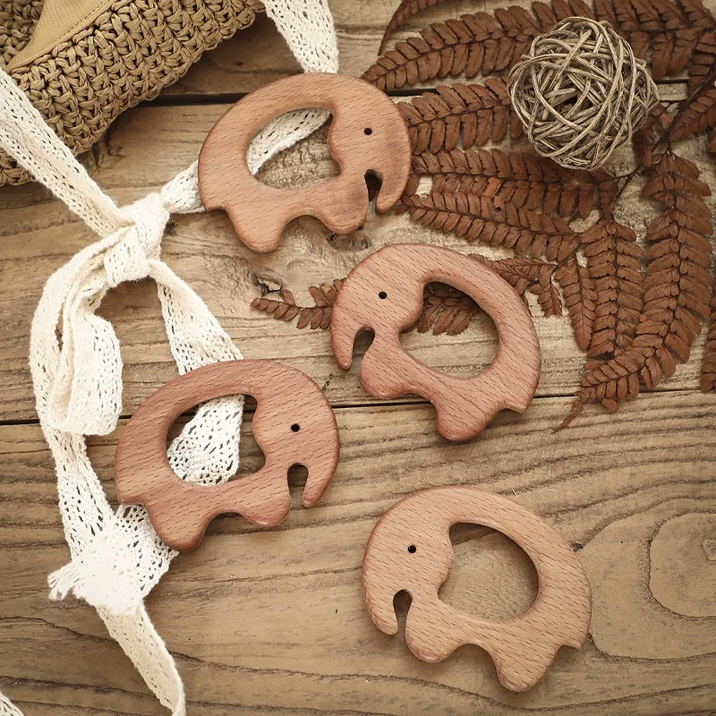 1pc Baby Teether Wooden Animal Pacifier Pendant BPA Free Beech Koala Rodent Baby Gym Accessories Teeth Pendant Children'S Goods