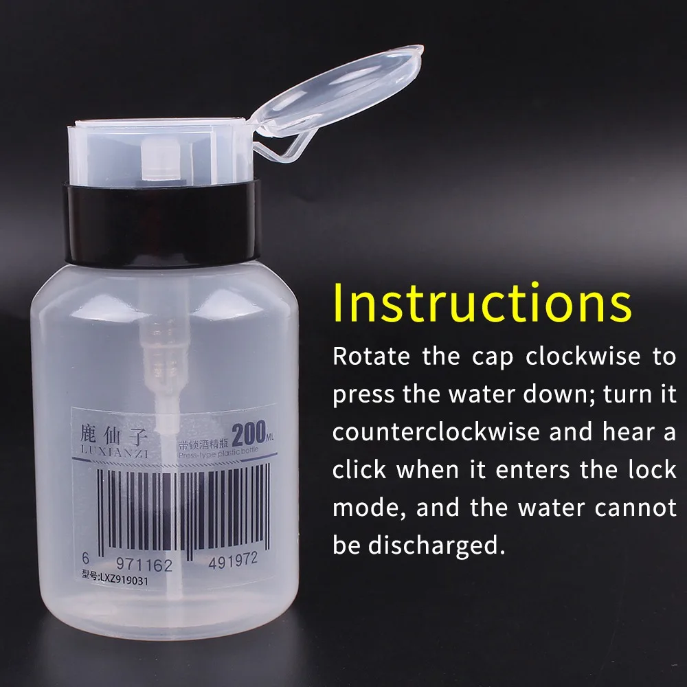 LUXIANZI 200ml Press-on Plastic Alcohol Bottle With Lock Storage Cleaner Soldering Paste Flux Press For Phone PC Tablet Repair