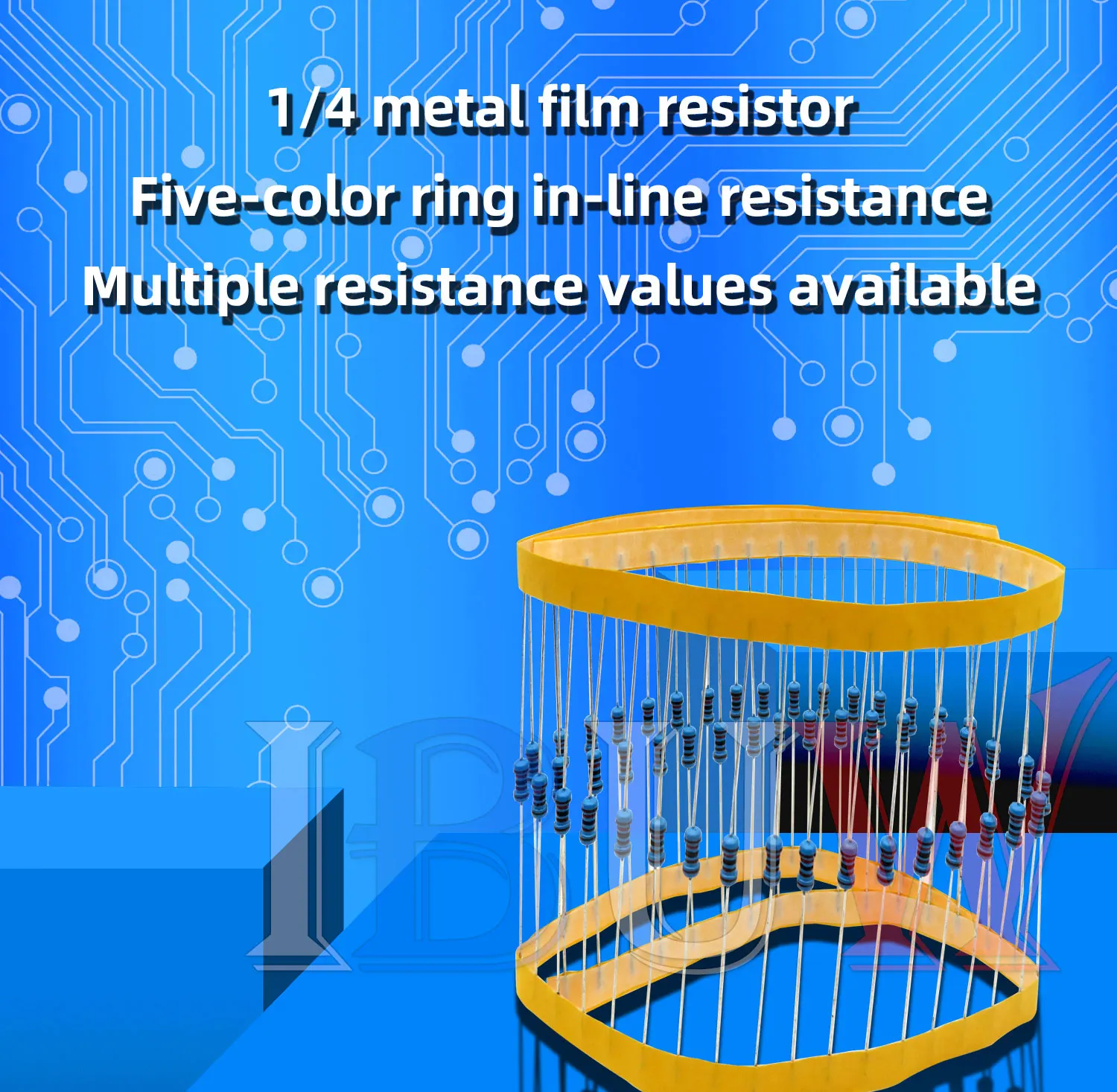 100pcs 1/4W Metal film resistor 1R~22M 1% 100R 220R 1K 1.5K 2.2K 4.7K 10K 22K 47K 100K 100 220 1K5 2K2 4K7 ohm resistance