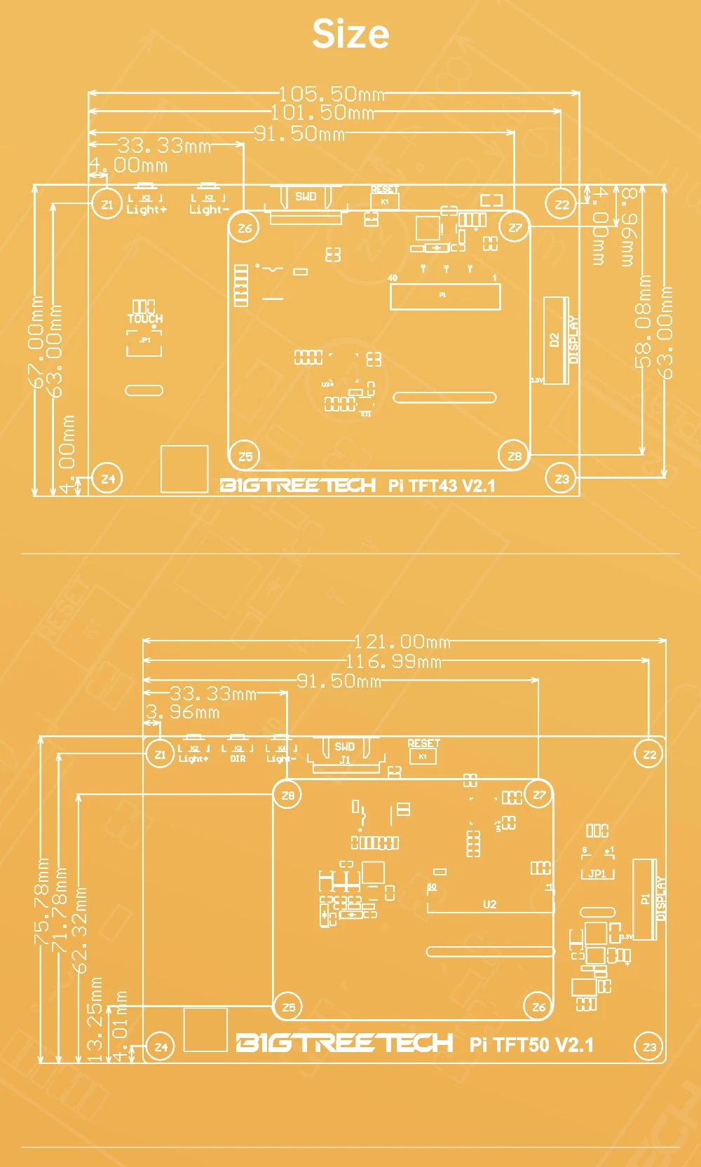 BIGTREETECH PITFT50 PITFT43 PITFT70 DSI Capacitive Touch Screen Raspberry PI LCD Display For Octopus Pro Control Board TMC5160