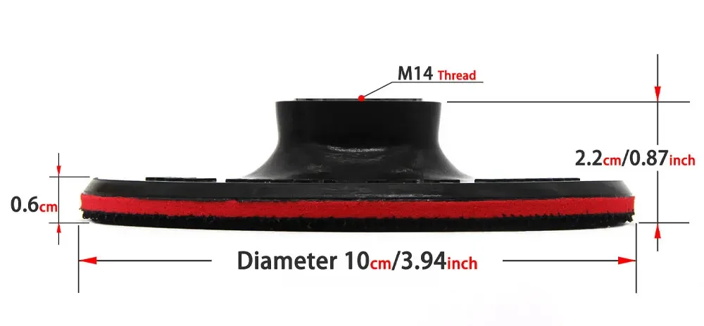4" Hook & Loop Backing Plate 100mm M14 Thread Thin Type Adhesive Backer Pad Buffing Disc For Car Polishing Stone Angle Grinder