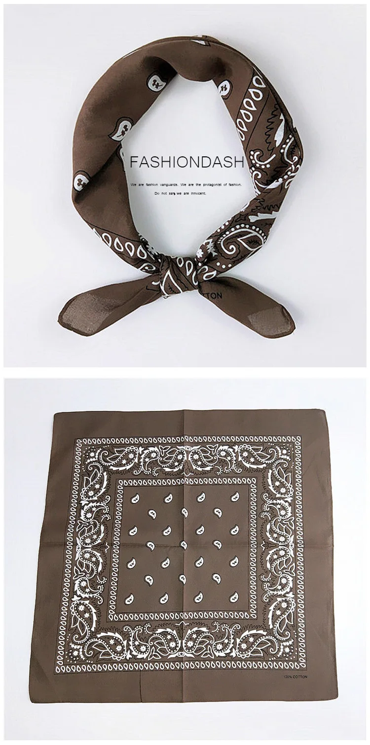 55cm*55cm Fashion Cotton Hip Hop Head Scarf Paisley Square Scarves Headwear Bandanna Hair Band Neck Wrist Wrap Band Accessories