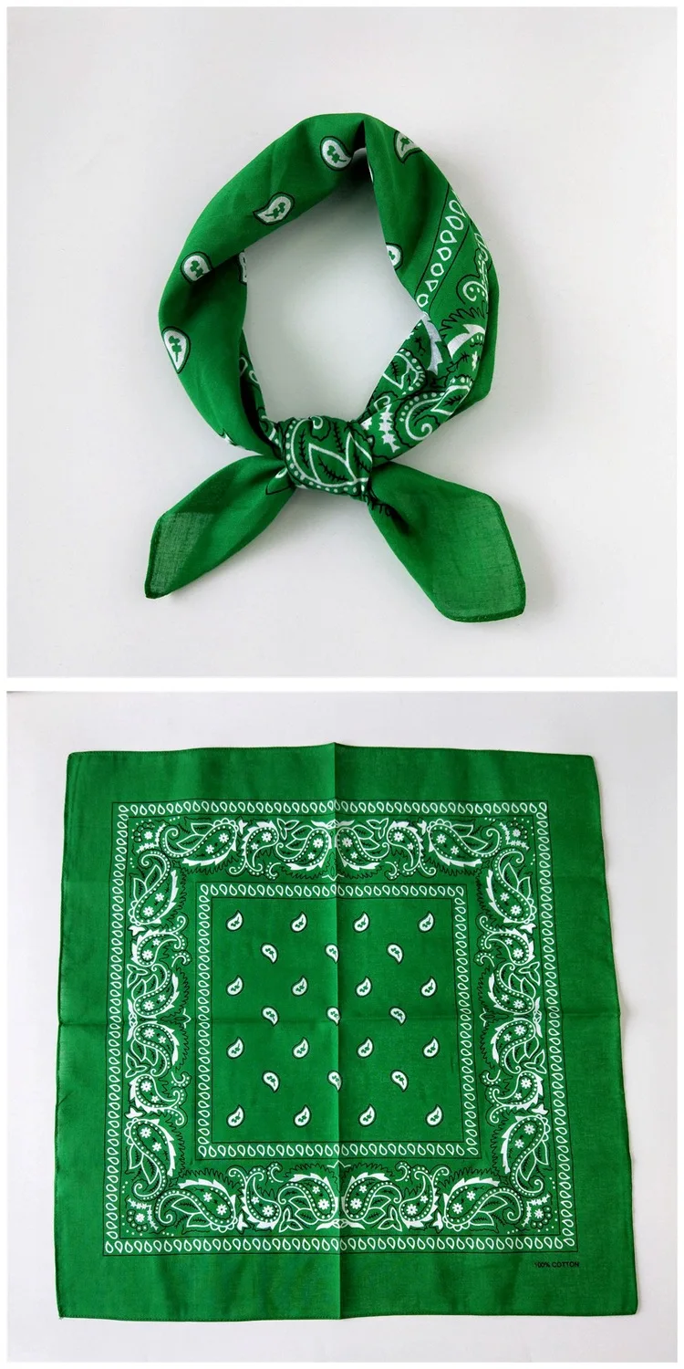 55cm*55cm Fashion Cotton Hip Hop Head Scarf Paisley Square Scarves Headwear Bandanna Hair Band Neck Wrist Wrap Band Accessories