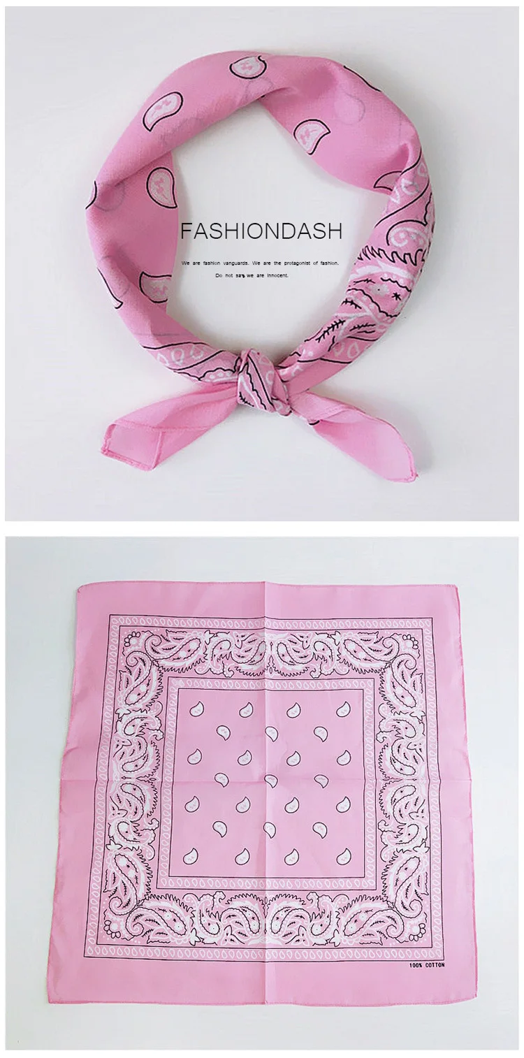 55cm*55cm Fashion Cotton Hip Hop Head Scarf Paisley Square Scarves Headwear Bandanna Hair Band Neck Wrist Wrap Band Accessories